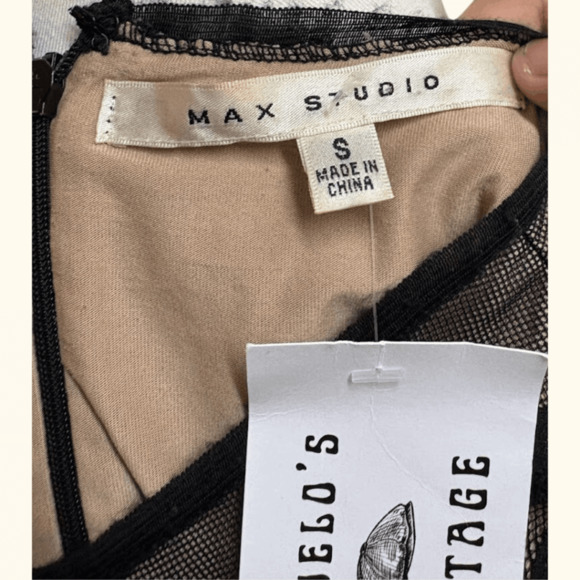 Max Studio Lace Tank Top | Black Cream | Size S | Vintage Y2K - Picture 3 of 3